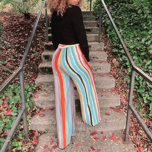 Lovers + Friends Womens Striped Wide-Leg Pant - Size Small